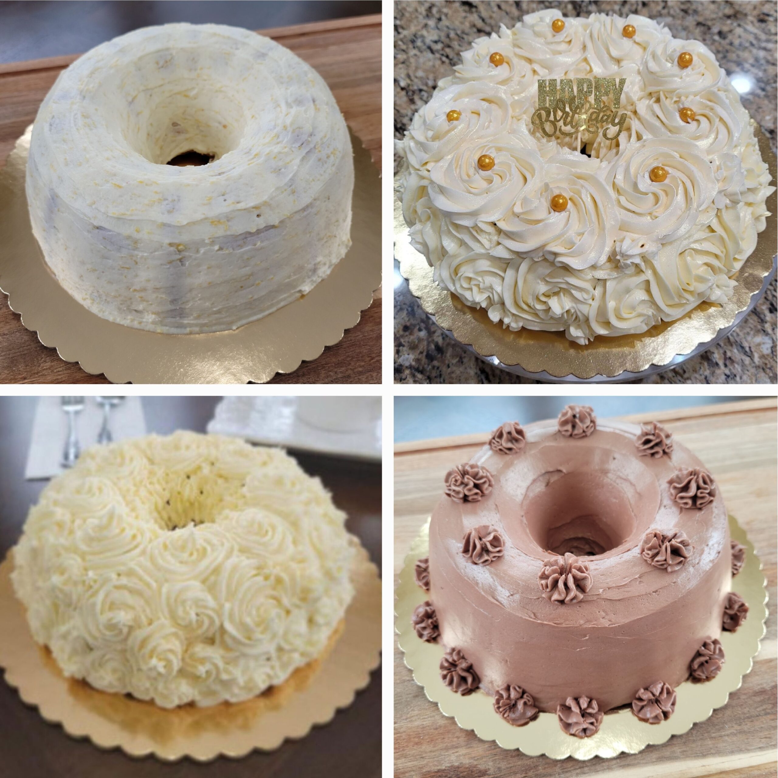 Picture of 4 types of bundt cakes